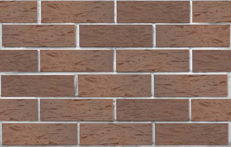 Клинкер фасадный светло-коричневый флэш Прага береста