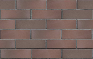 Клинкер фасадный темно-терракотовый флэш Брюгге гладкий