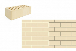 Кирпич утолщенный рядовой пустотелый «Слоновая кость» М 150