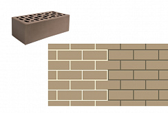 Кирпич утолщенный лицевой пустотелый «Коричневый» М 150